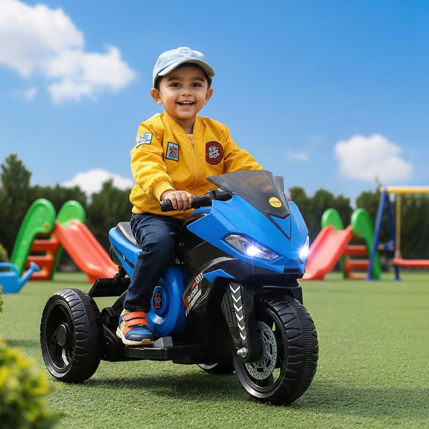Kidoyz Ranger X Electric Bike (Blue) | 6V Rechargeable Bike for Kids with 4.5Ah Battery | LED Lights, Music, MP3/USB/BT | Smooth Acceleration | 6M Battery Warranty | Age 2-8 Years, Up to 35kg — view 6