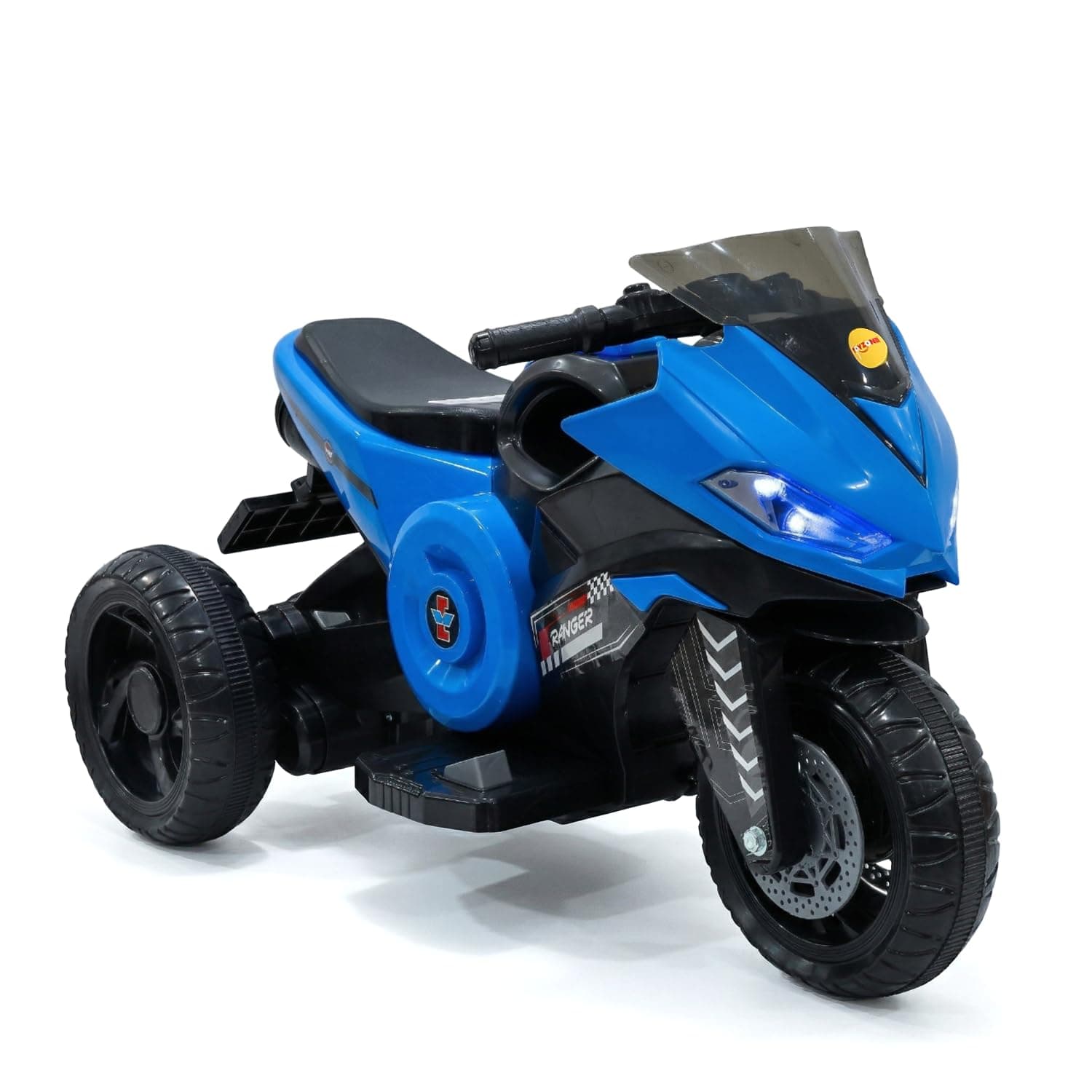 Kidoyz Ranger X Electric Bike (Blue) | 6V Rechargeable Bike for Kids with 4.5Ah Battery | LED Lights, Music, MP3/USB/BT | Smooth Acceleration | 6M Battery Warranty | Age 2-8 Years, Up to 35kg — view 7