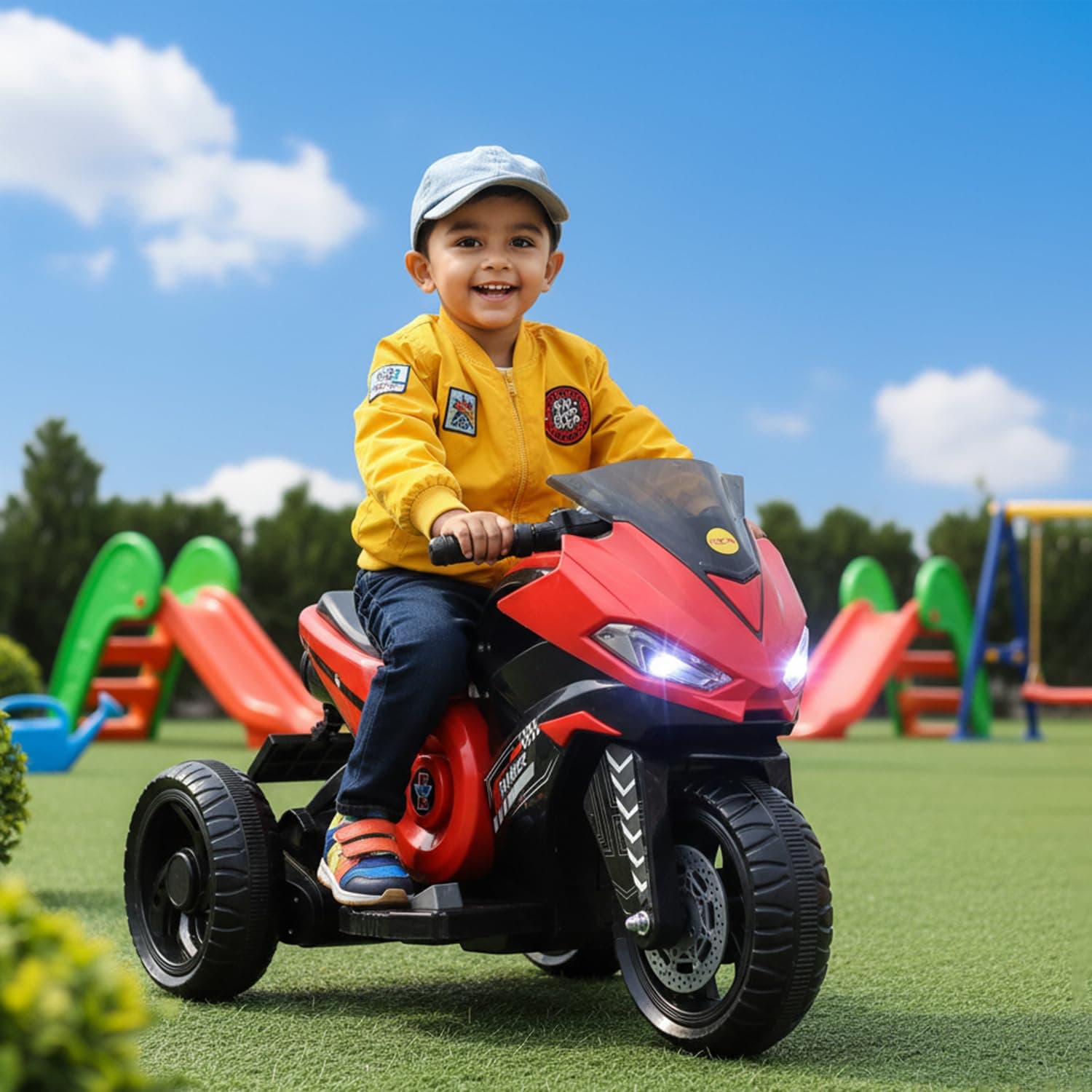 Kidoyz X Electric Bike (Red) | 6V Rechargeable Bike for Kids with 4.5Ah Battery | LED Lights, Music, MP3/USB/BT | Smooth Acceleration | 6M Battery Warranty | Age 2-6 Years, Up to 35kg — view 7