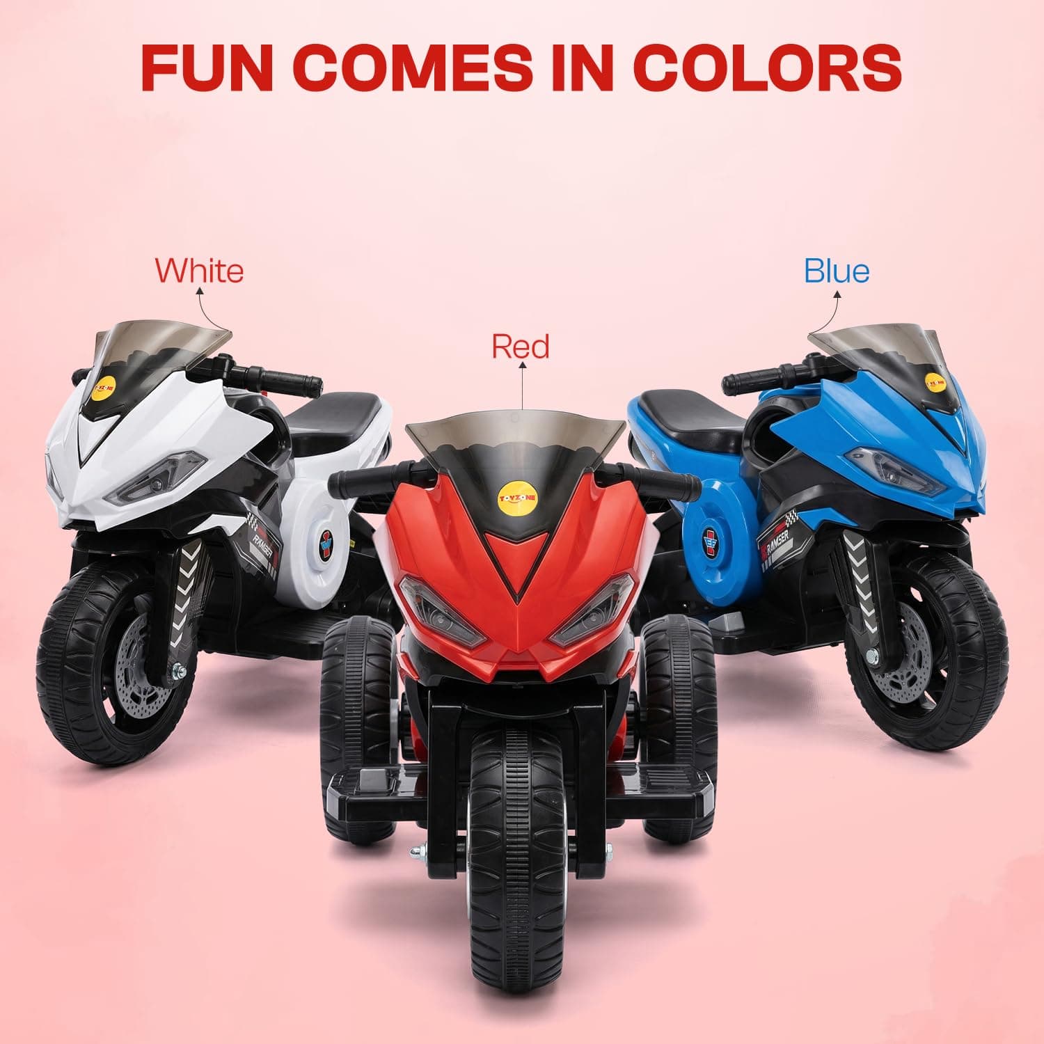 Kidoyz X Electric Bike (Red) | 6V Rechargeable Bike for Kids with 4.5Ah Battery | LED Lights, Music, MP3/USB/BT | Smooth Acceleration | 6M Battery Warranty | Age 2-6 Years, Up to 35kg — view 9