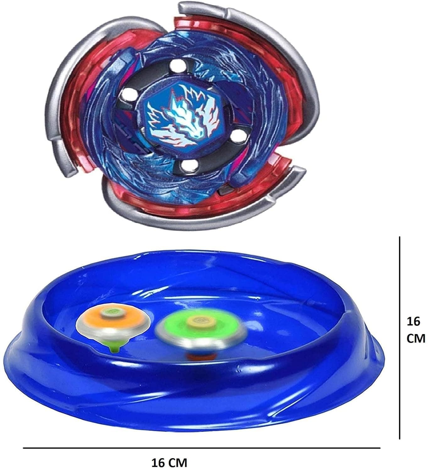 Kidoyz Metal Fusion Clash of Tornado Speed Top Stadium Battle Set | 4 Metal Spinning Tops with 2 Launchers | High Speed Battling Gyro Combat Toy for Kids Boys Girls — view 2