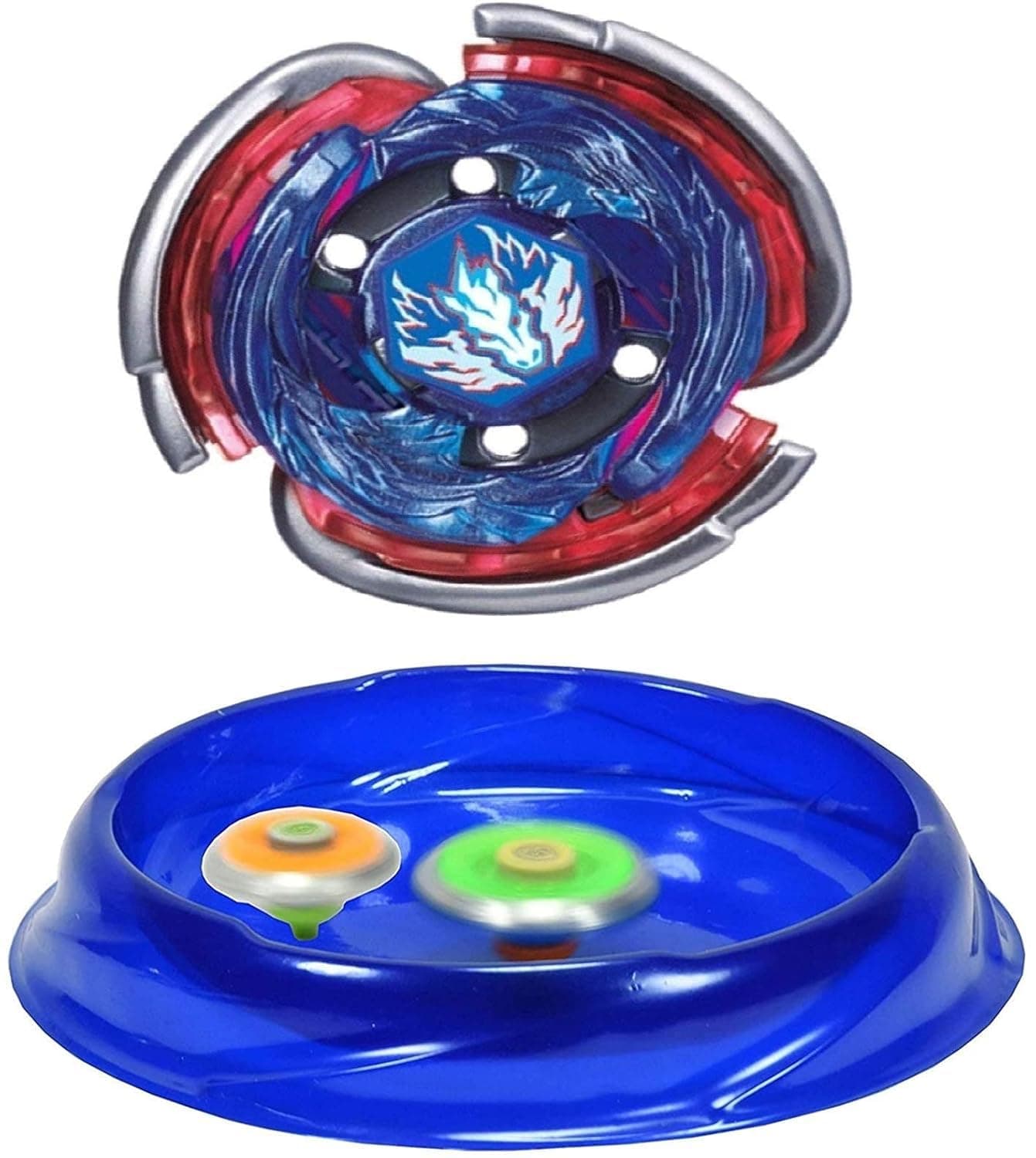 Kidoyz Metal Fusion Clash of Tornado Speed Top Stadium Battle Set | 4 Metal Spinning Tops with 2 Launchers | High Speed Battling Gyro Combat Toy for Kids Boys Girls — view 5