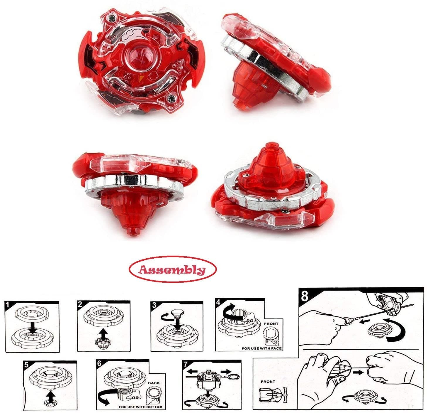 Kidoyz Metal Fusion Clash of Tornado Speed Top Stadium Battle Set | 4 Metal Spinning Tops with 2 Launchers | High Speed Battling Gyro Combat Toy for Kids Boys Girls — view 7