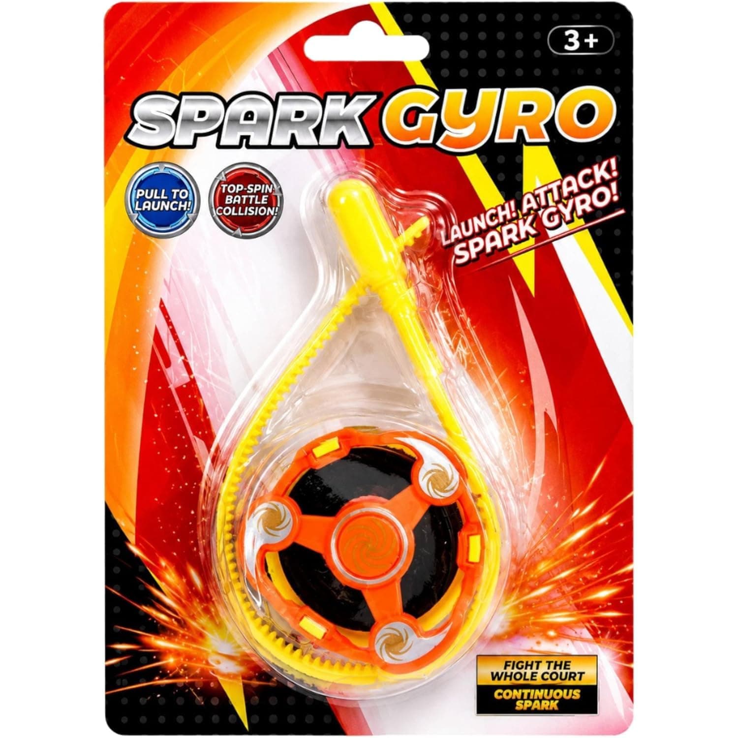 Kidoyz Spark Gyro Battle Spinning Top Toy Set for Kids with Launcher, High Speed Spin Attack Arena Game, Fun Fighting Gyroscope Toys for Boys & Girls Age 3+ (Pack of 2) — view 3