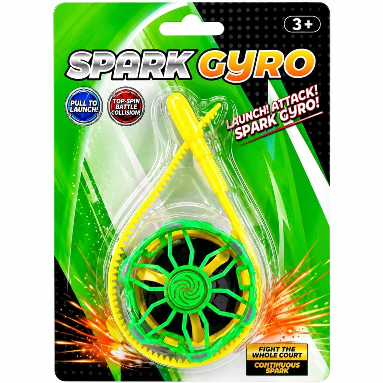 Kidoyz Spark Gyro Battle Spinning Top Toy Set for Kids with Launcher, High Speed Spin Attack Arena Game, Fun Fighting Gyroscope Toys for Boys & Girls Age 3+ (Pack of 2) — view 5