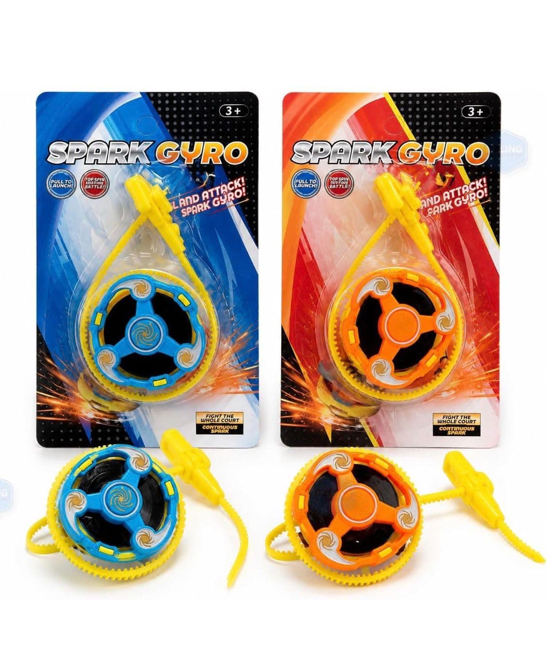 Kidoyz Spark Gyro Battle Spinning Top Toy Set for Kids with Launcher, High Speed Spin Attack Arena Game, Fun Fighting Gyroscope Toys for Boys & Girls Age 3+ (Pack of 2) — view 6