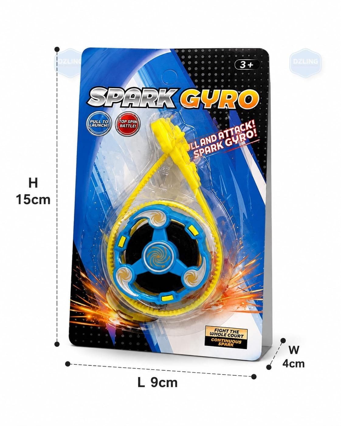 Kidoyz Spark Gyro Battle Spinning Top Toy Set for Kids with Launcher, High Speed Spin Attack Arena Game, Fun Fighting Gyroscope Toys for Boys & Girls Age 3+ (Pack of 2) — view 7