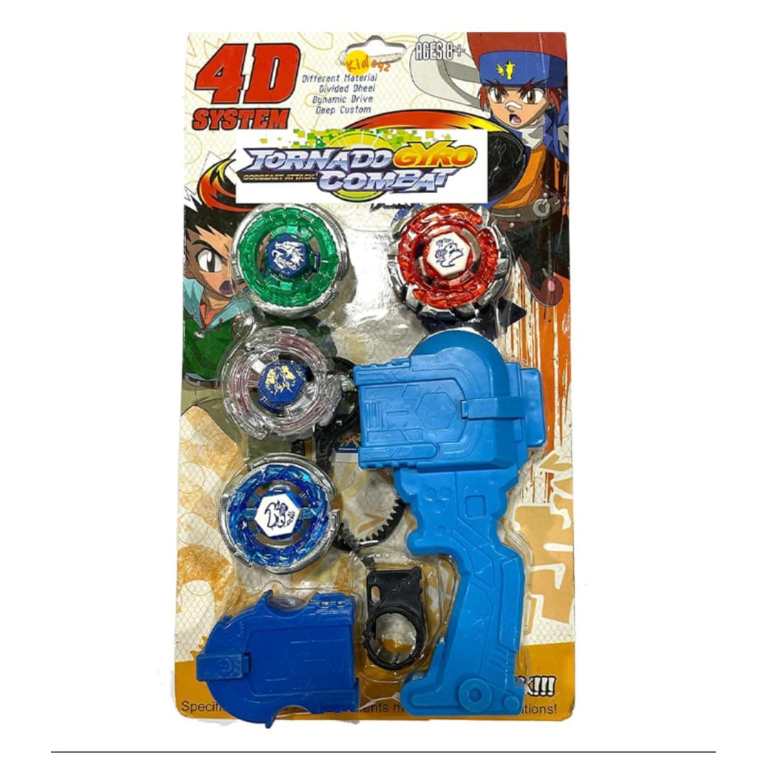 Kidoyz Metal Fusion Clash of Tornado Speed Top Stadium Battle with 4 Beys & 2 Launchers (4 Metal TOP and Plastic Stadium) (4 Spinning Top & 1 Launcher) — view 3