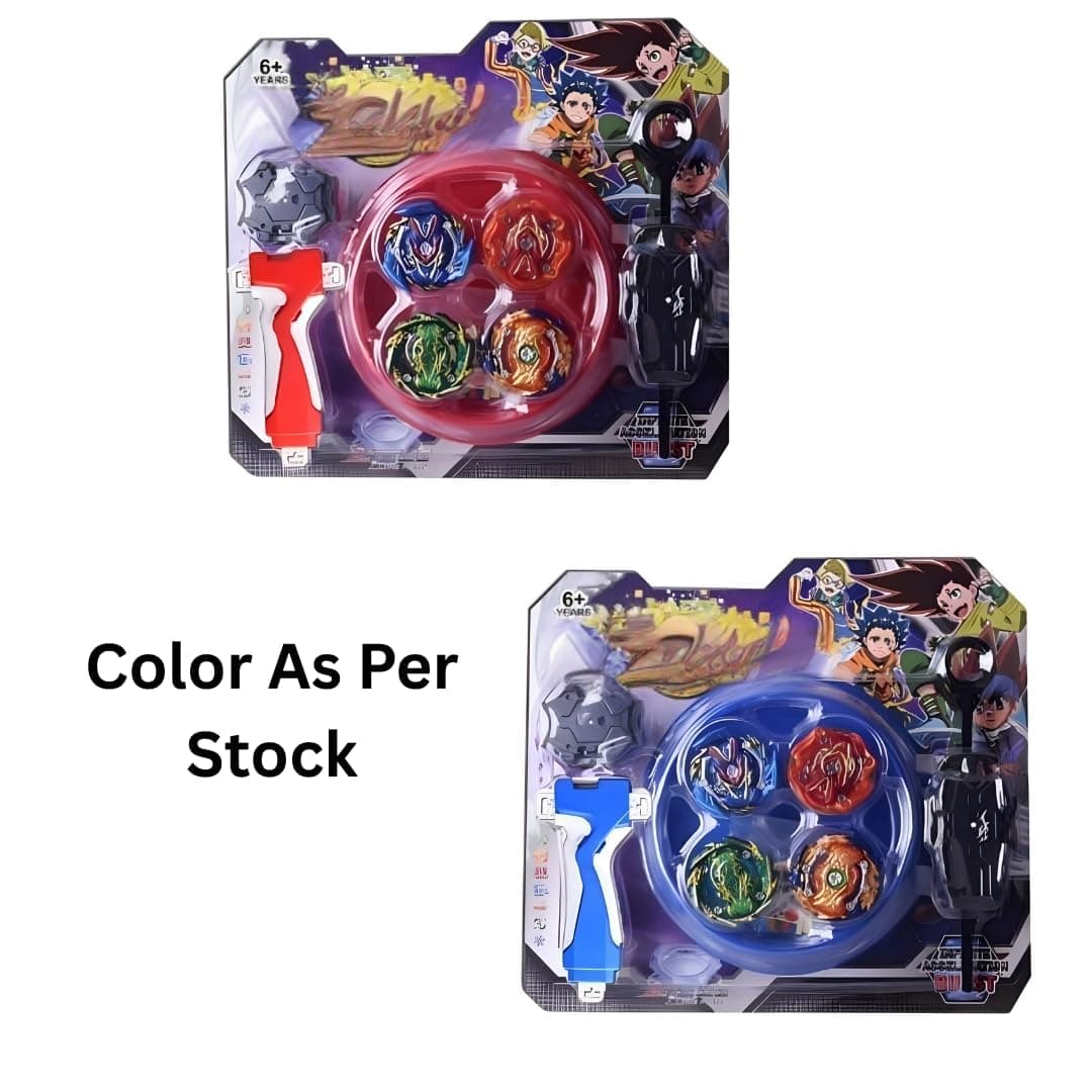 Kidoyz Metal Fusion Clash of Tornado Speed Top Stadium Battle with 4 Beys & 2 Launchers (4 Metal TOP and Plastic Stadium) — view 2