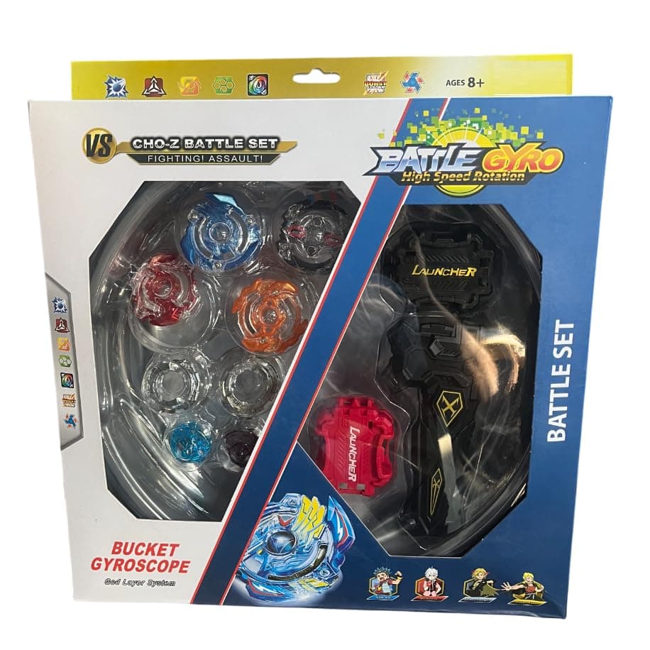Kidoyz Beyblade Battle God Layer Battle Stadium Attack Defense Balance Stamina' The Complete Pack Metal Ringed Spinner Burst with Launcher(2 top + 2 Layer, 2 x Launcher,2 Cord and 1 Grip) — view 6