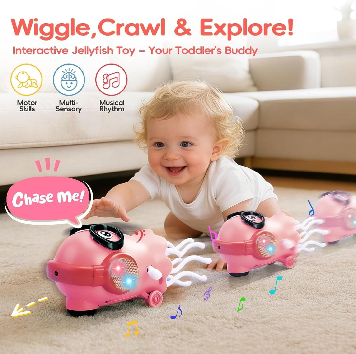 Electric Dancing Jellyfish Toy with Music Light - Cute Musical Octopus with Headphone for Kids Girls Boys - Moving Walking Dancing Jelly Fish Toy for 3+ Years — view 4