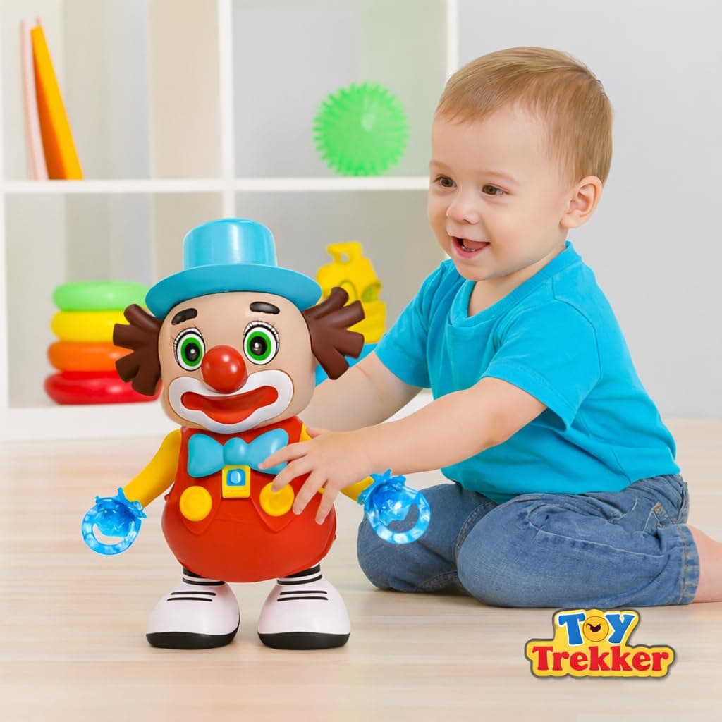 Dancing Clown Toy for Kids with Music, Lights & Bump-and-Go Action | Musical Walking Robot | Funny Clown for Toddlers, Boys & Girls (3+ Years, Battery Operated) — view 3