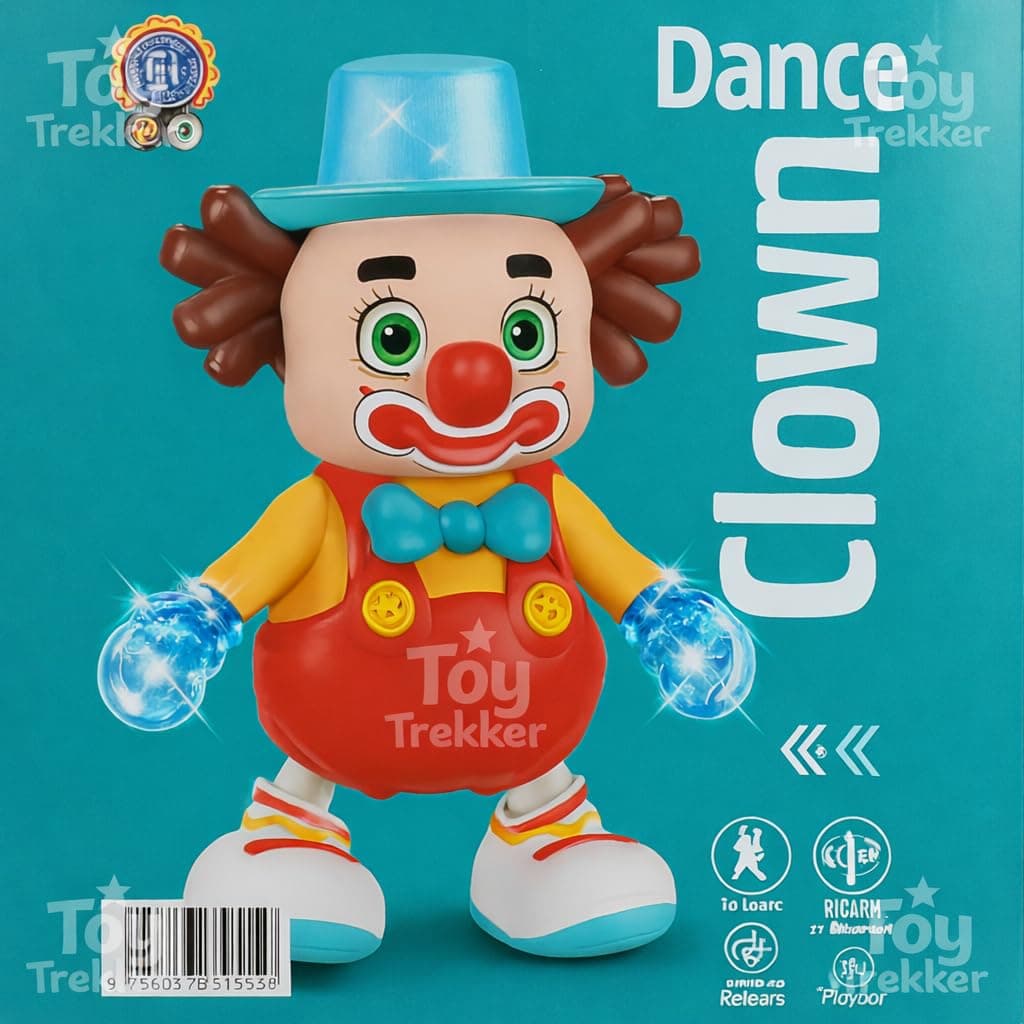 Dancing Clown Toy for Kids with Music, Lights & Bump-and-Go Action | Musical Walking Robot | Funny Clown for Toddlers, Boys & Girls (3+ Years, Battery Operated) — view 4