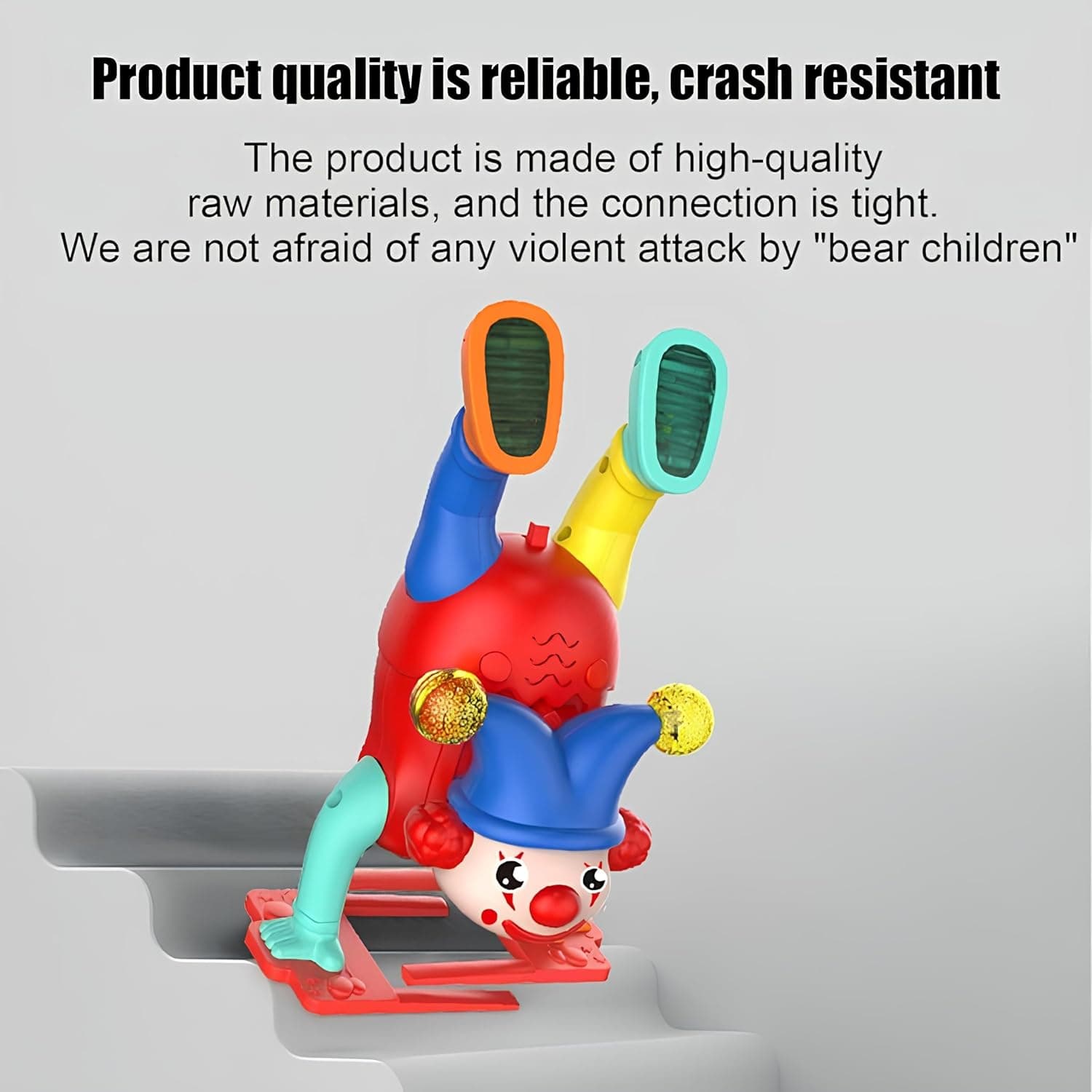 Upside Down Musical Clown Handstand Walking Joker Toys with 3D LED Light Flashing and Sound Toys for Babies Toddlers Age 3+ Years - Pack of 2pcs — view 2