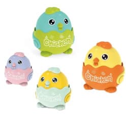 Cute Chicks & Ducks Press & Go Sliding Toy | Wings Flap Inertia  Action | Friction Powered Push Toy | Pack of 2| Sensory Motor  Skill Toy for Toddlers, Boys & Girls | Ages 3+