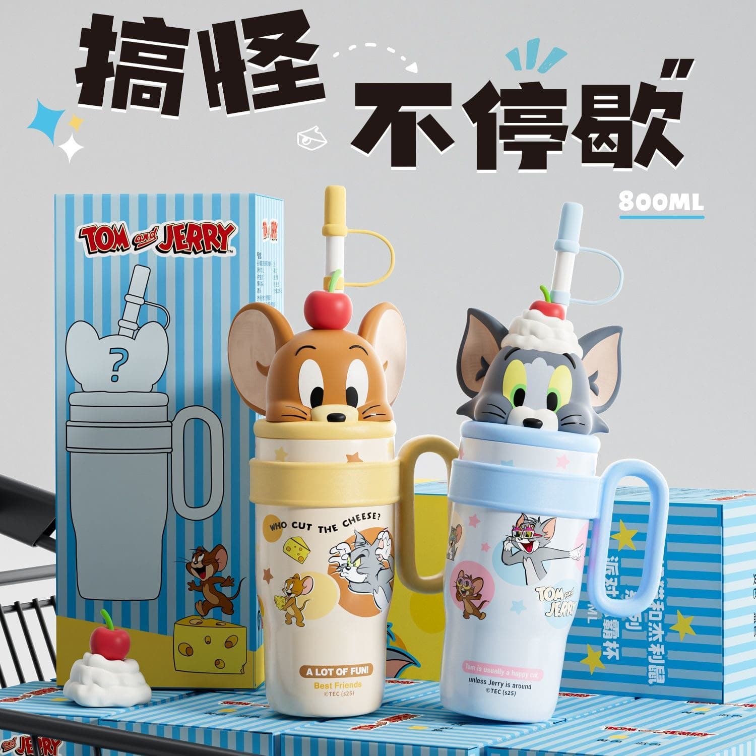 Tom & Jerry Tumbler for Kids | 800 ml | Color as per Stock dispatched | Pack of 1 Pc