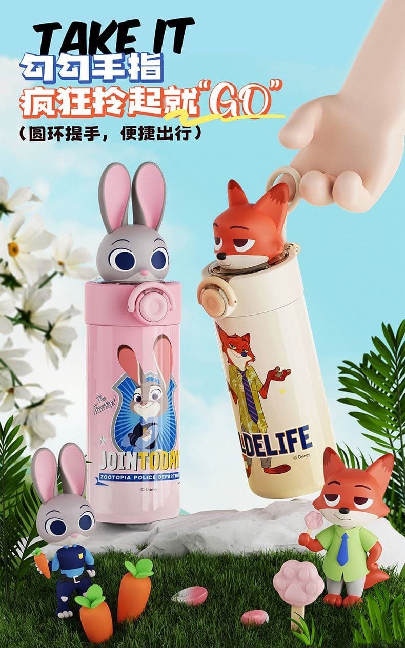 Zootopia Water Bottle for Kids | Color as per Stock dispatched | Pack of 1 Pc