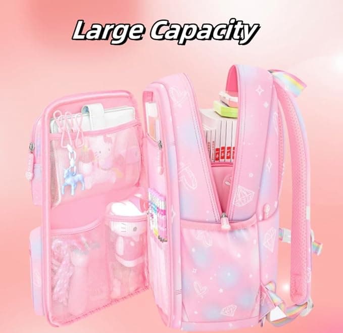 My Melody 16 Inch School Backpack with Plush Charm for Girls | Pink | Pack of 1 Pc — view 2
