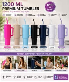 Tumbler | 1200 ml | Color as per Stock dispatched | Pack of 1 Pc