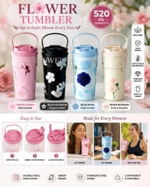 Tumbler | 520 ml | Color as per Stock dispatched | Pack of 1 Pc