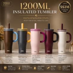 Tumbler | 1200 ml | Style 2 | Color as per Stock dispatched | Pack of 1 Pc