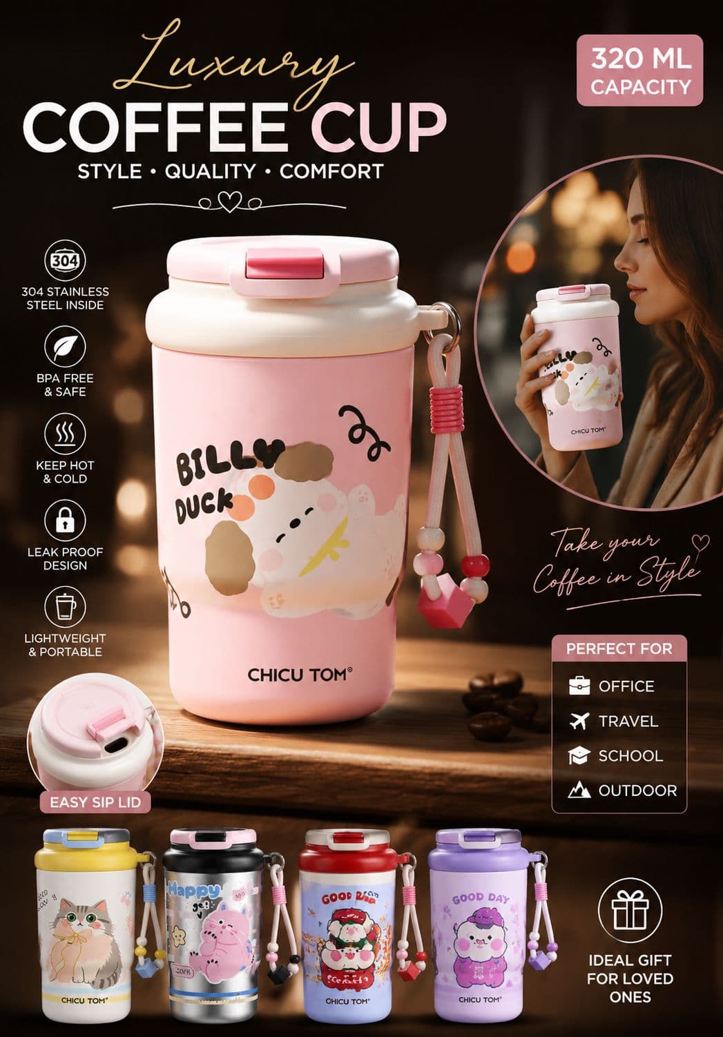 Coffee Mug | 320 ml | Color as per Stock dispatched | Pack of 1 Pc