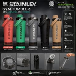 Stainless Steel Gym Tumbler | Color as per Stock dispatched | Pack of 1 Pc