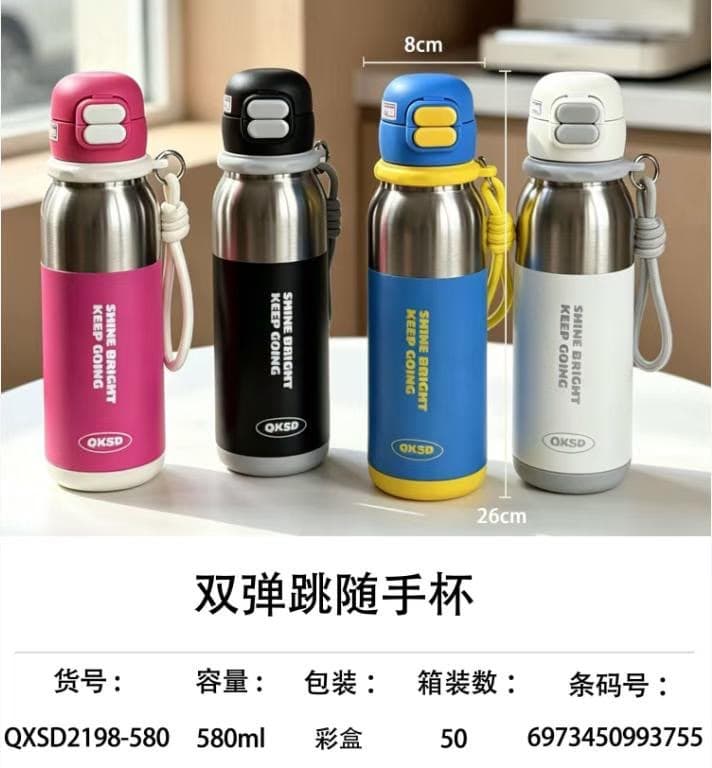 Insulated Water Bottle | 580 ml | Color as per Stock dispatched | Pack of 1 Pc