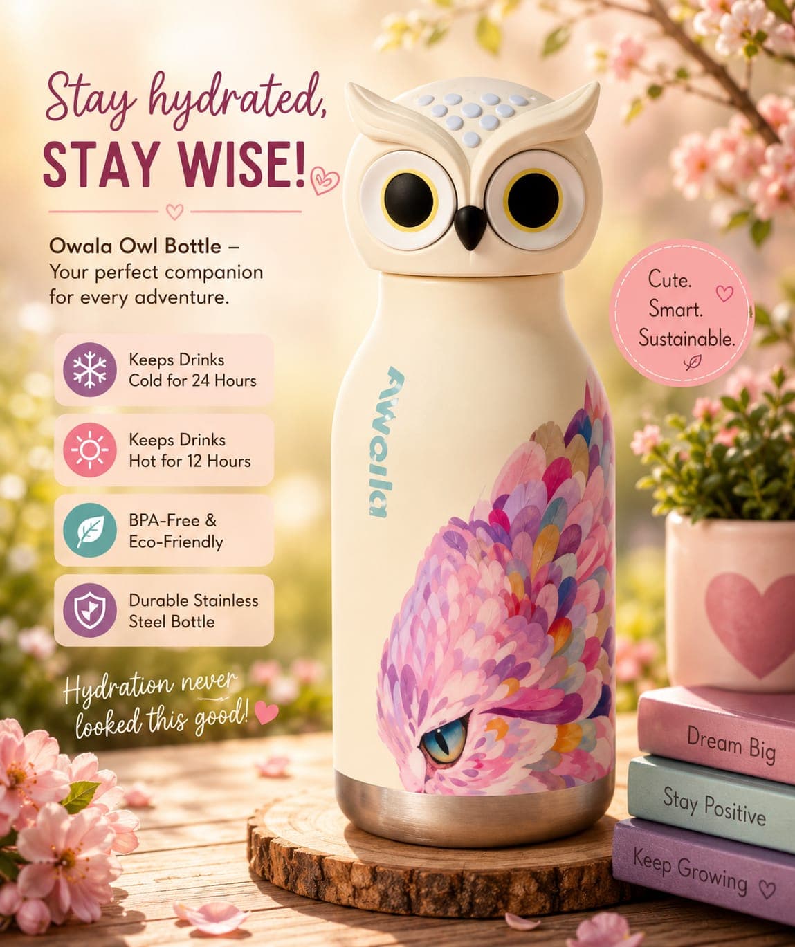 Water Bottle for Kids | 450 ml | Style 2 | Color as per Stock dispatched | Pack of 1 Pc