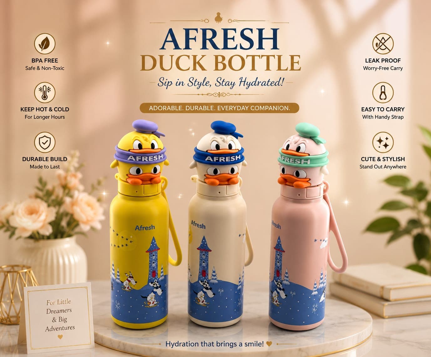 Water Bottle for Kids | 560 ml | Color as per Stock dispatched | Pack of 1 Pc