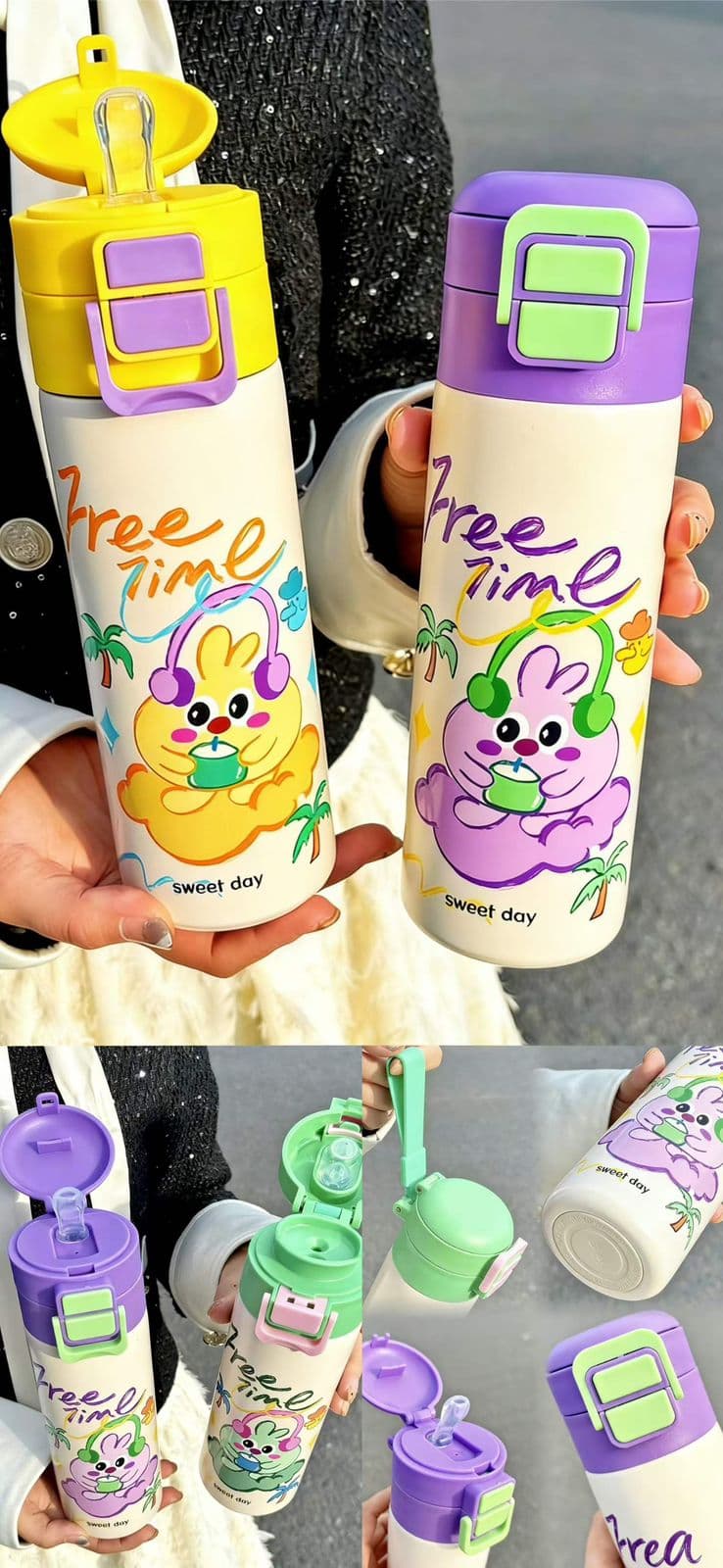 Insulated Water Bottle | 450 ml | Style 2 | Color as per Stock dispatched | Pack of 1 Pc