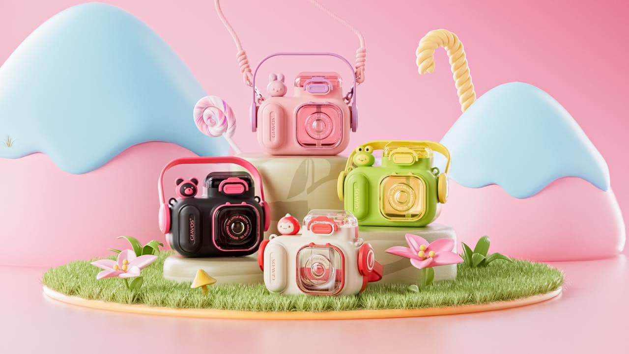 Camera Shaped Water Bottle for Kids | 580 ml | Color as per Stock dispatched | Pack of 1 Pc