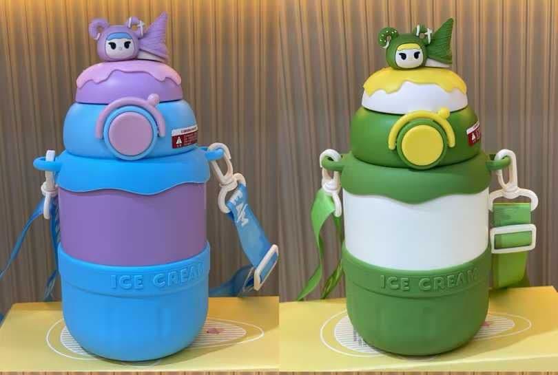 Ice Cream Shaped Water Bottle for Kids | 500 ml | Color as per Stock dispatched | Pack of 1 Pc