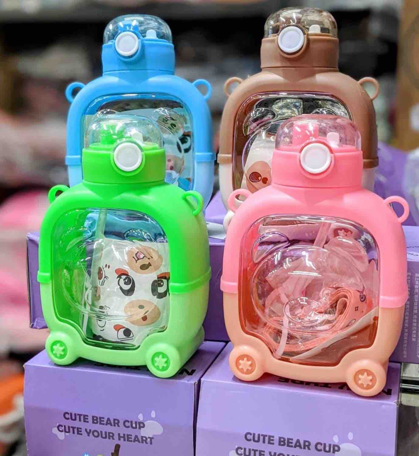 Bear Water Bottle for Kids | Color as per Stock dispatched | Pack of 1 Pc