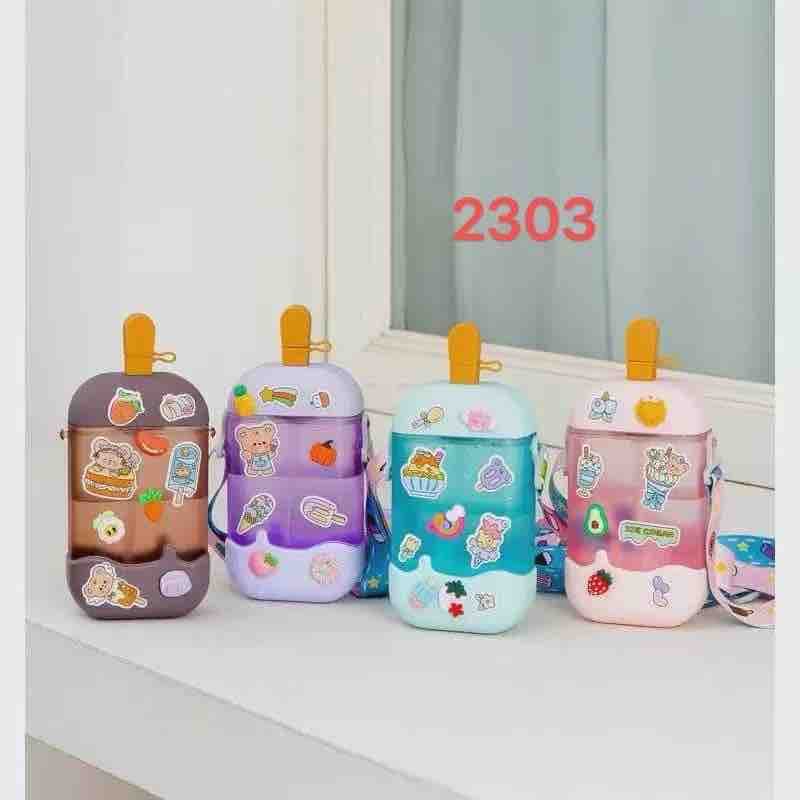 Ice Cream Shaped Water Bottle for Kids | Color as per Stock dispatched | Pack of 1 Pc
