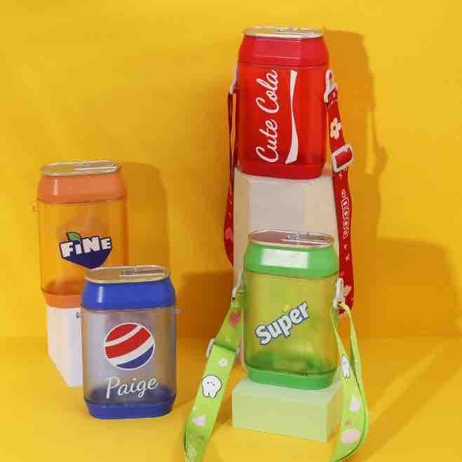 Soda Can Shaped Water Bottle for Kids | Color as per Stock dispatched | Pack of 1 Pc