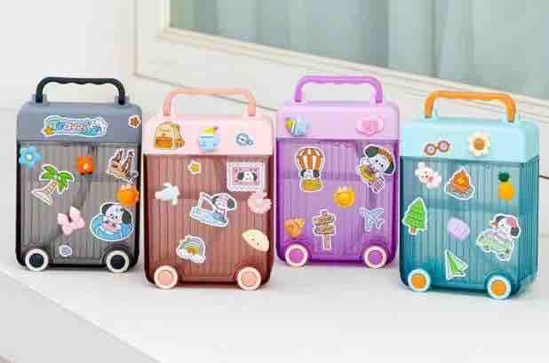 Suitcase Shaped Water Bottle for Kids | Color as per Stock dispatched | Pack of 1 Pc