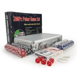 Kidoyz 200 pcs Casino Style Poker Chips (11.5 Grams) Set with Aluminium Case
