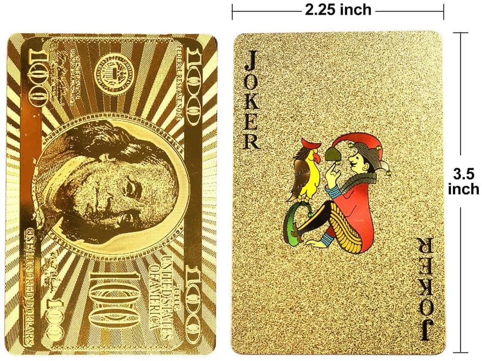 Gold Deck of Waterproof Cards, Flexible PVC Plastic Playing Cards Premium Poker Cards Waterproof Playing Cards Washable Flexible Use for Party Game — view 3