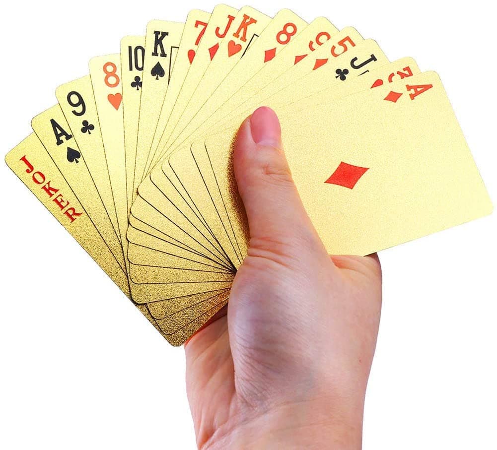 Gold Deck of Waterproof Cards, Flexible PVC Plastic Playing Cards Premium Poker Cards Waterproof Playing Cards Washable Flexible Use for Party Game — view 6