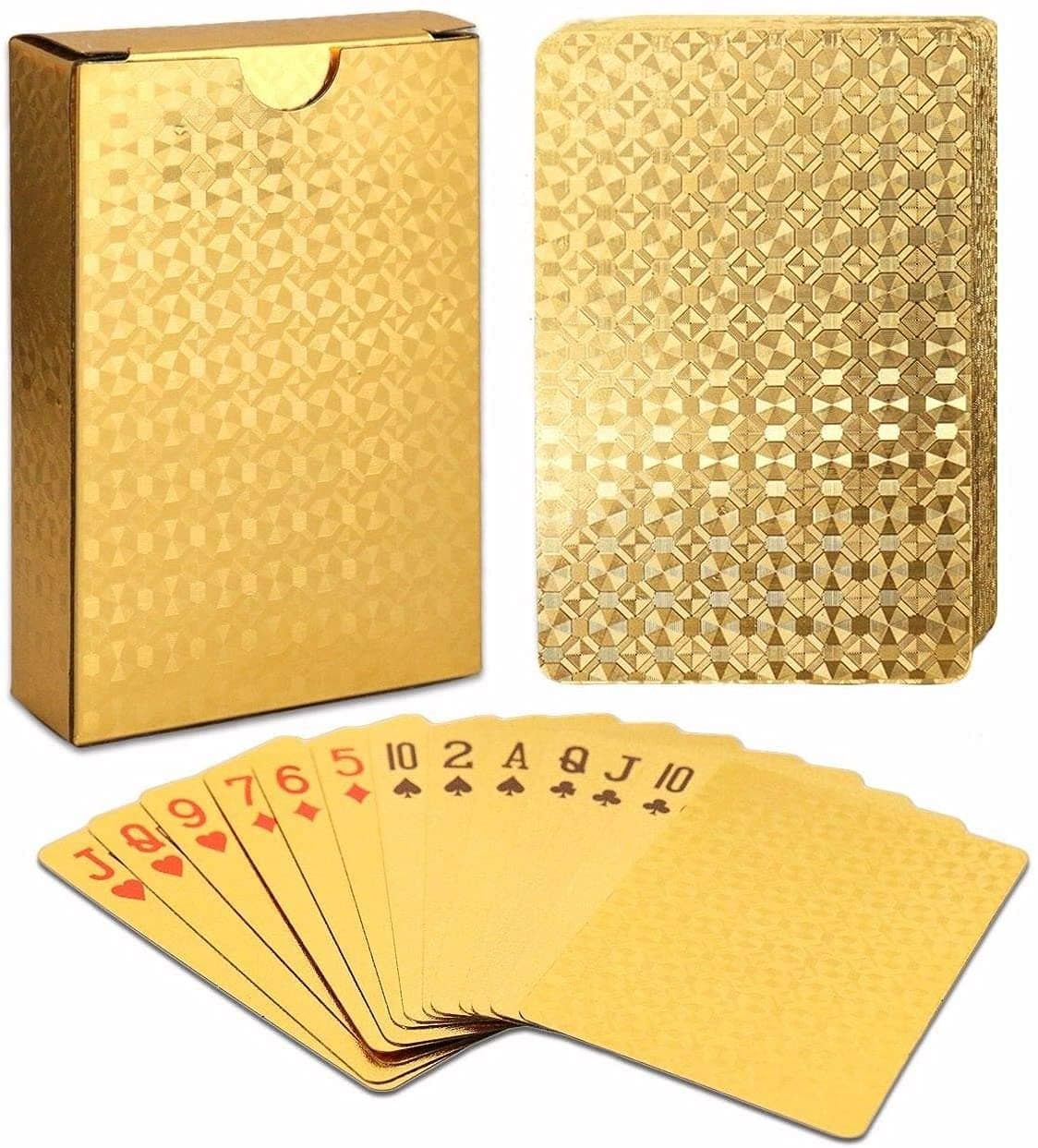 Gold Deck of Waterproof Cards, Flexible PVC Plastic Playing Cards Premium Poker Cards Waterproof Playing Cards Washable Flexible Use for Party Game — view 7