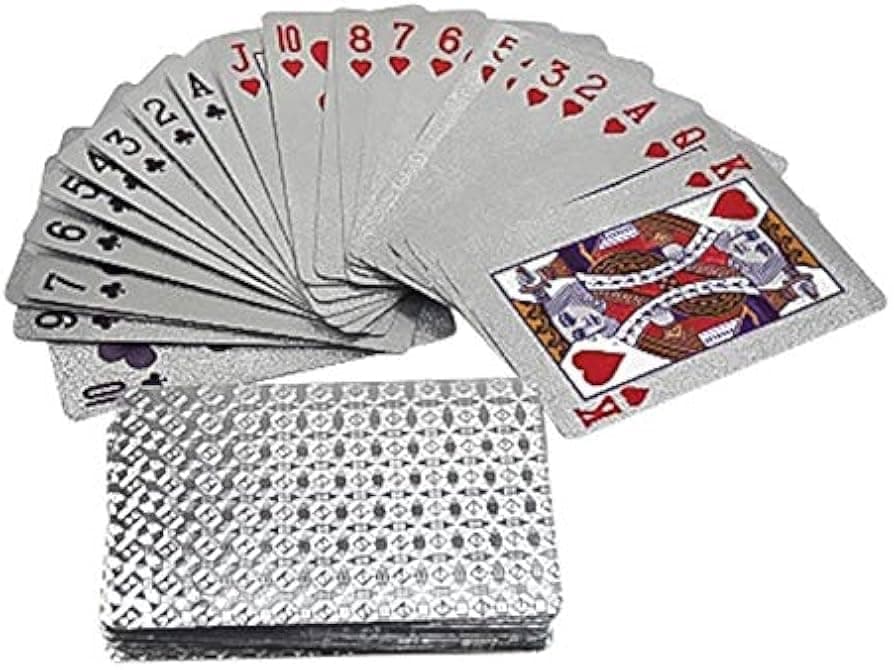 Silver Deck of Waterproof Cards Flexible Use for Party Game PVC Silver Playing Cards — view 2