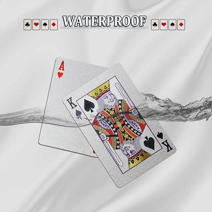 Silver Deck of Waterproof Cards Flexible Use for Party Game PVC Silver Playing Cards — view 4