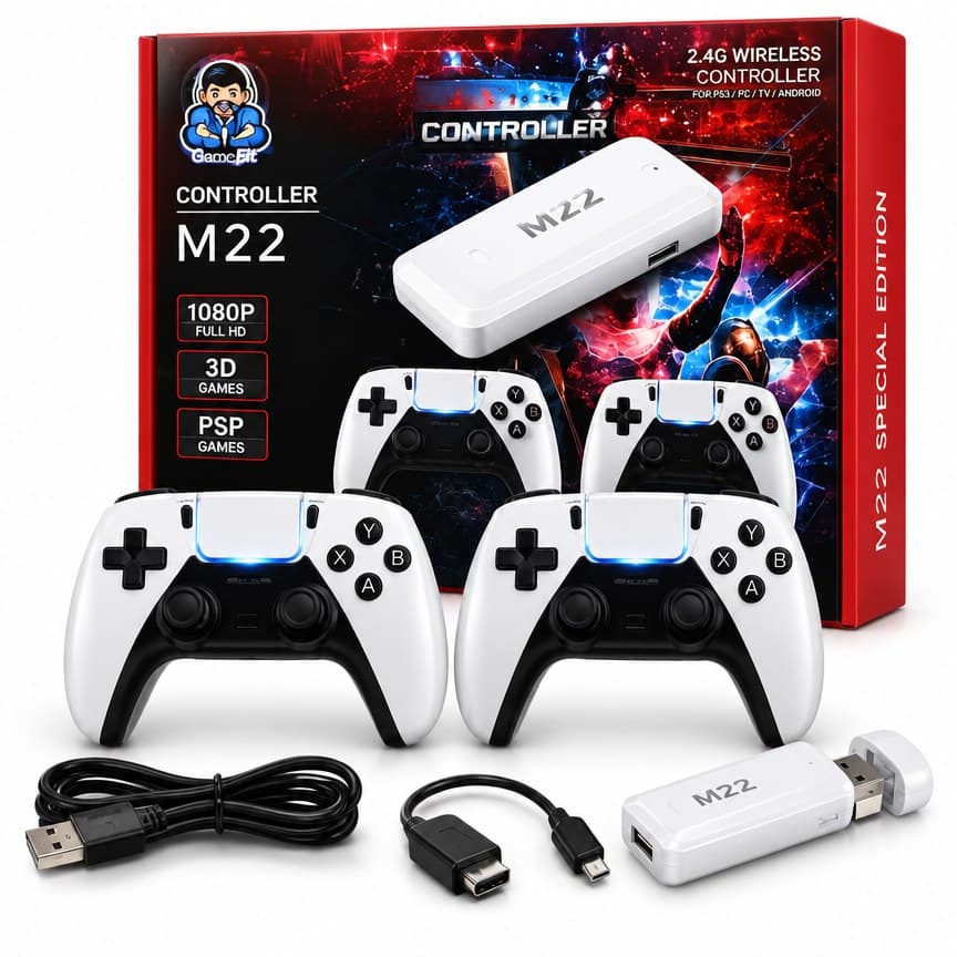 GameBit M22 Special Edition 2.4G Wireless Game Controller & Retro Game Stick Set.