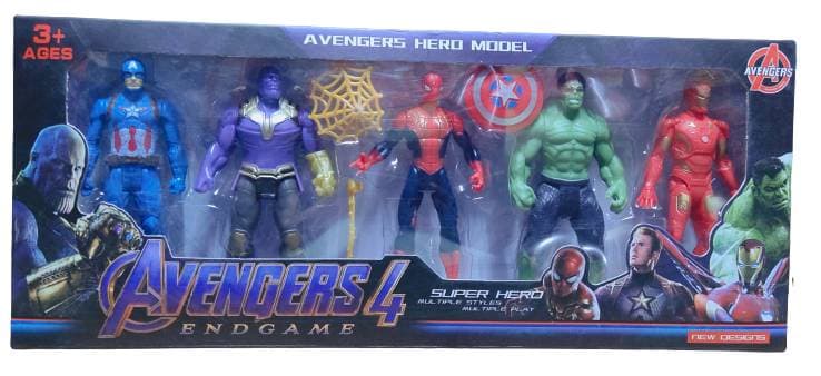 Avengers 4 Endgame Super Hero Model Action Figure Toy Set (Pack of 5)