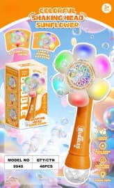 Model 9940 Colorful Shaking Head Sunflower Automatic Bubble Wand.