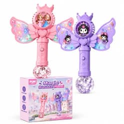 Princess Magic Bubble Wand Automatic Fairy Bubble Machine with Light and Music.