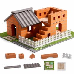 Kidoyz LEGO Style - Starch Cement DIY House Building Kit for Kids, Reusable Brick and Tile Construction Toy