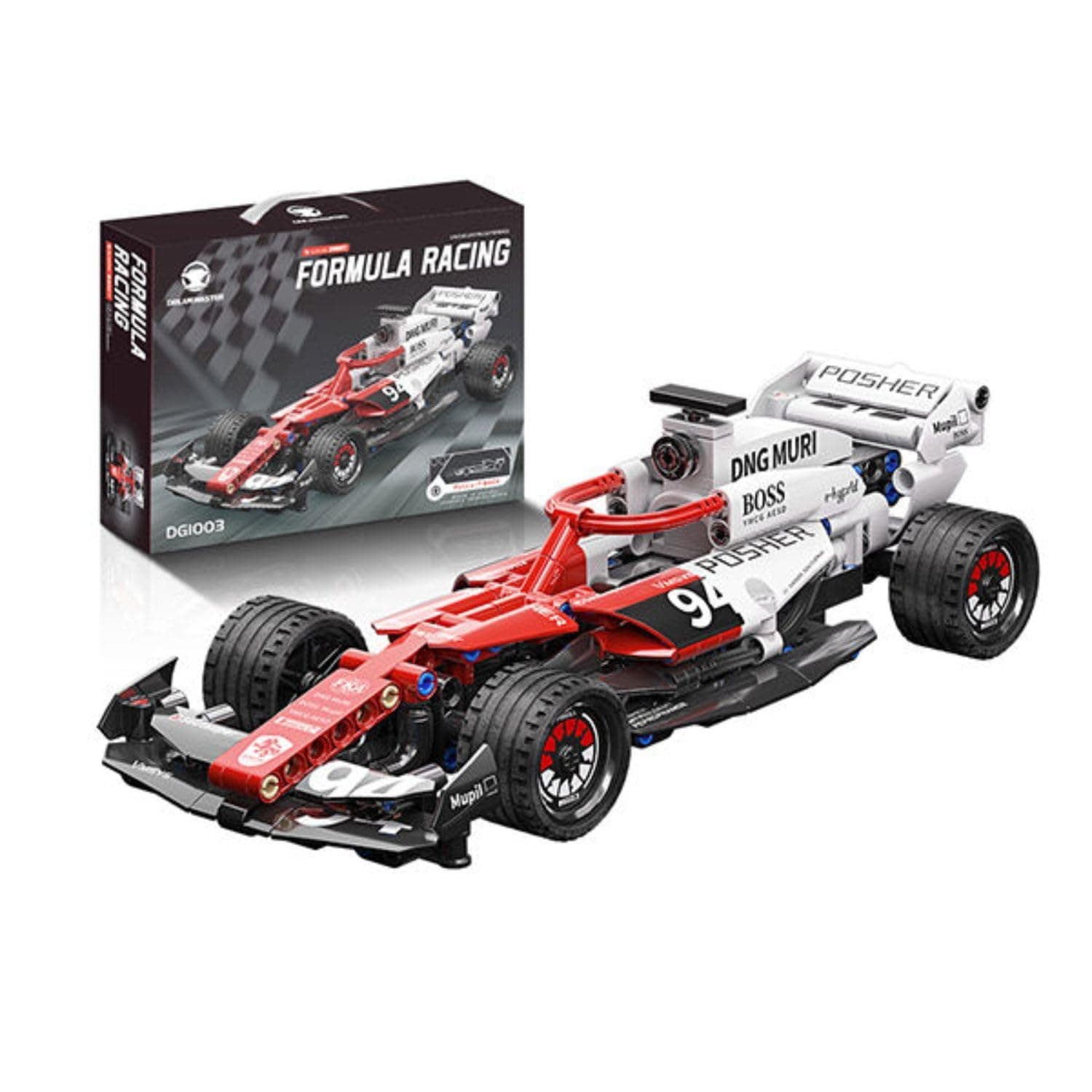 LEGO Style - Formula Racing Building Blocks Set 1:18 Pull Back Car | 276 PCS STEM Construction Kit | Educational Building Toy for Boys & Girls | Motor Skills, Creativity & Problem-Solving Toy