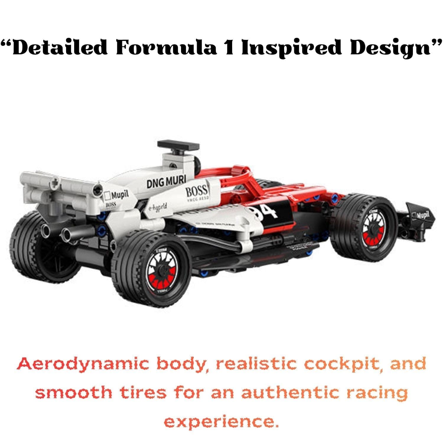 LEGO Style - Formula Racing Building Blocks Set 1:18 Pull Back Car | 276 PCS STEM Construction Kit | Educational Building Toy for Boys & Girls | Motor Skills, Creativity & Problem-Solving Toy — view 4